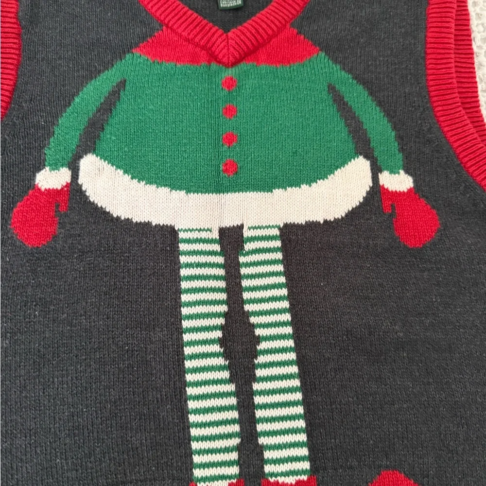Ugly Christmas Sweater Vest Red and Green Festive Knit Size S/P mens